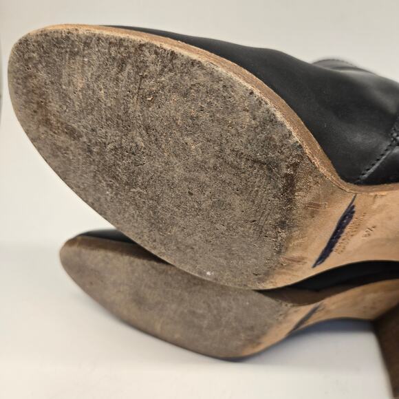 J. Crew Aggie Classic Black Leather Heeled Ankle Boot, Size 8.5, Made in Italy - Picture 7 of 10